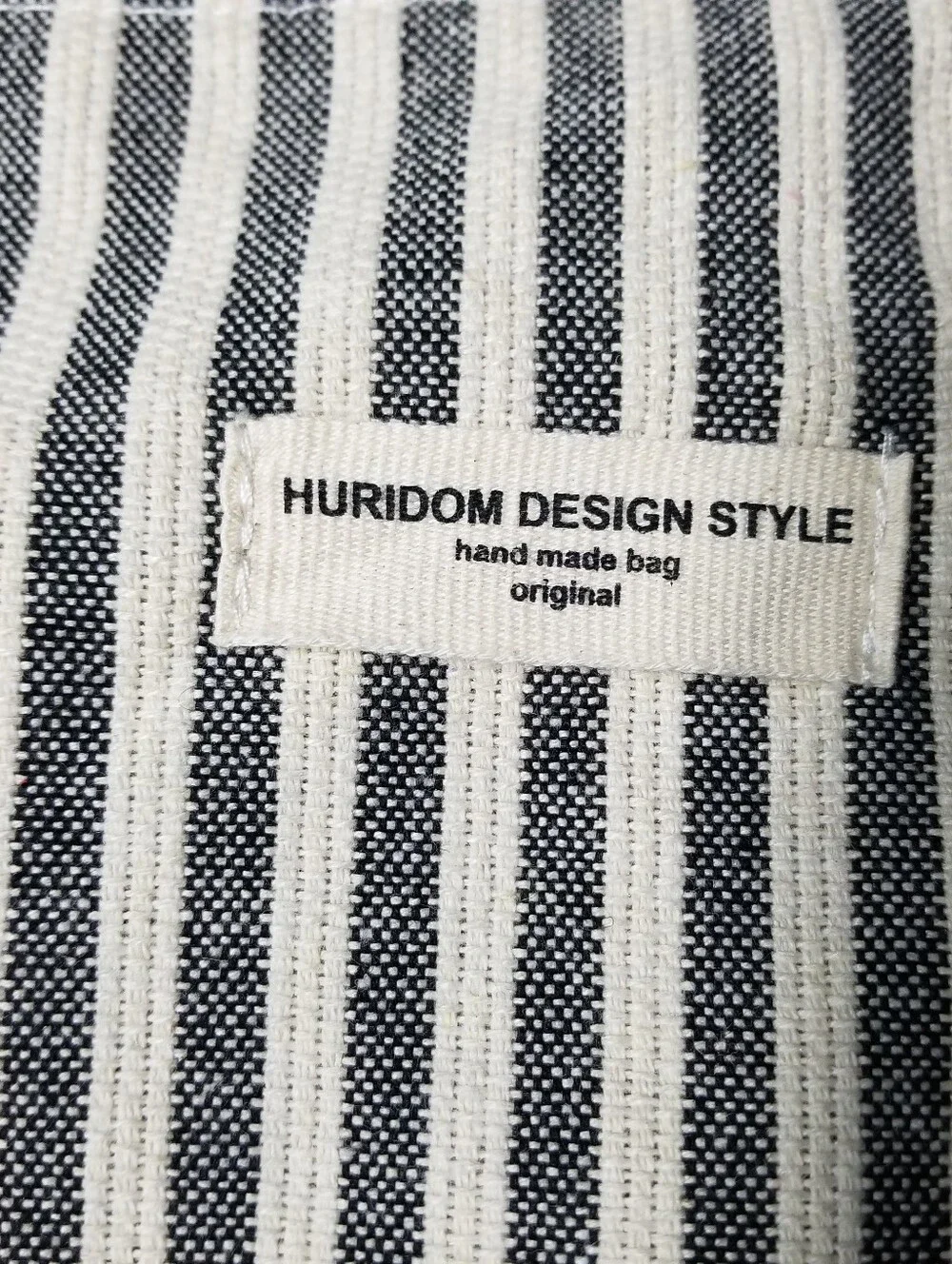 HURIDON DESIGN STYLE MARKET TOTE BAG BLACK AND CREAM